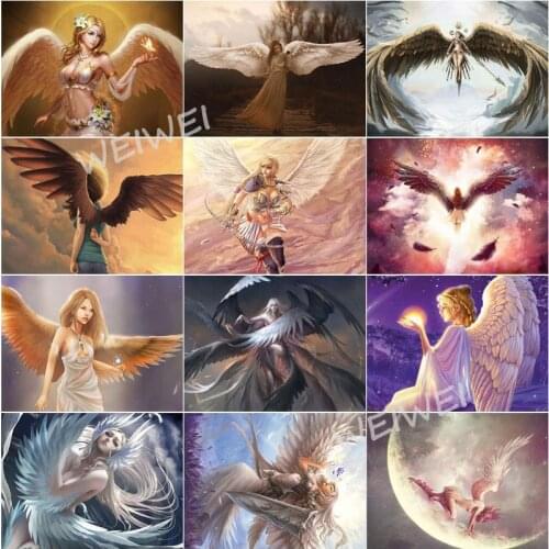 New 5D Crystal Diamond Painting Diy Angel Wings Fairy Girl Full Square Round Diamond Embroidery Home Decoration Gift