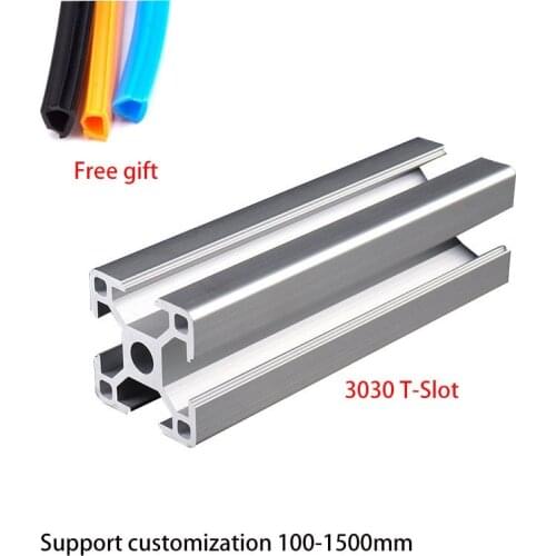 1pc 3030 Aluminum Profile T-Slot 100 200 300 350 400 450 500 550 600 1000mm Linear Rail Extrusion Extrusion CNC 3D Printer Parts