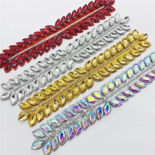 Hot selling Rhinestone Applique Patch glue on For Wedding decoration