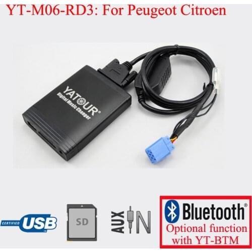 Yatour car CD USB SD AUX player for Peugeot Citroen RD3
