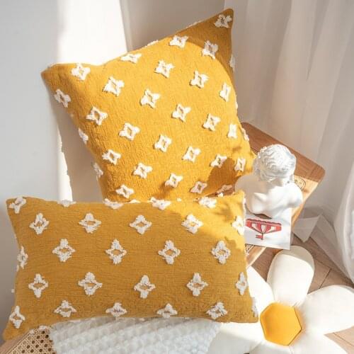 Star Cushion Cover Yellow Decorative Pillows Cover Throw Pillow Case Home Decor Funda Cojin Living Room Christmas Decoration