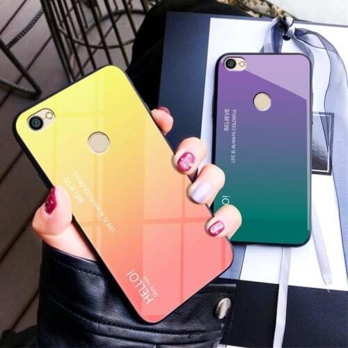 Gradient Aurora Redmi Note 5A Tempered Glass Back Cover Case For Xiaomi Redmi Note 5A Pro Note5A Colorful Luxury Cover Shell