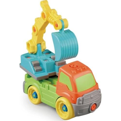 Child DIY Disassembly Assembly Engineering Car Excavator/Crane/Mixer Truck Dump Truck Car Toy Construction Educational Assembly