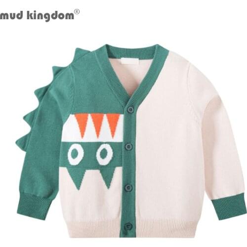 Mudkingdom Kids Knit Sweater Cartoon Sweater Baby Boy Clothes Cardigan Coat Winter Childrens Clothing
