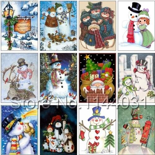 Diy Diamond Embroidery Christmas Snowman Mosaic Cross Stitch Home Decoration Needlework Diamond Mosaic Diamond Painting