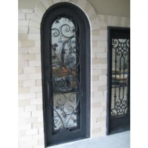 Residential steel double entry doors wrought iron double entry doors double side mirror doors