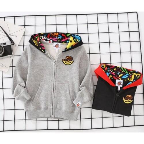 Kids Boy Girls Cartoon Animal Lying on Banana Hoodie Tops Sweatershirt Long Sleeve Hip Hop Style Jacket
