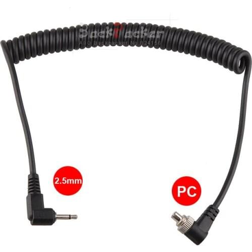 Camera Flash PC Sync Cord PC to Male 2.5mm Screw Lock for YONGNUO Flash Speedlite YN-560II YN-565EX II & RF-603 II Trigger