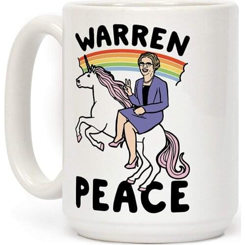 Warren Peace White 11 Ounce Ceramic Coffee Mug