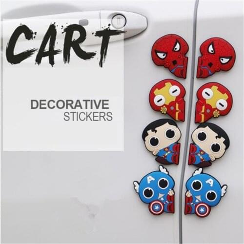 MR TEA 1 Pair Creative Cartoon Car Anti-Collision Car Door Protector Rubber Side Stickers Protector Bumper Decals