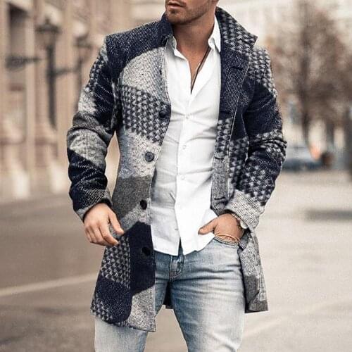 Mens European and American fashion jacket 2020 autumn new single-breasted color matching casual lapel jacket 1065883
