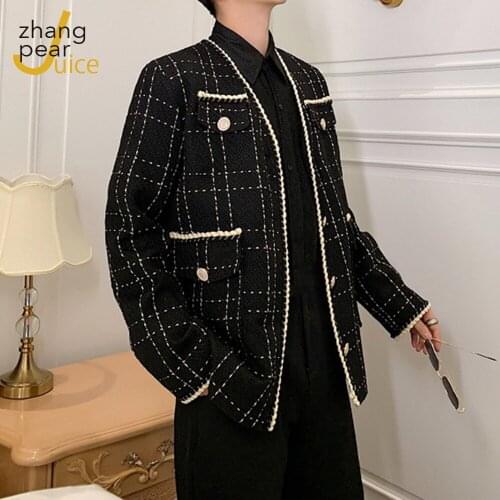 Men Loose Plaid Blazer Jacket Male Women Masculino Streetwear Vintage Fashion Casual Suit Coat Outerwear Men