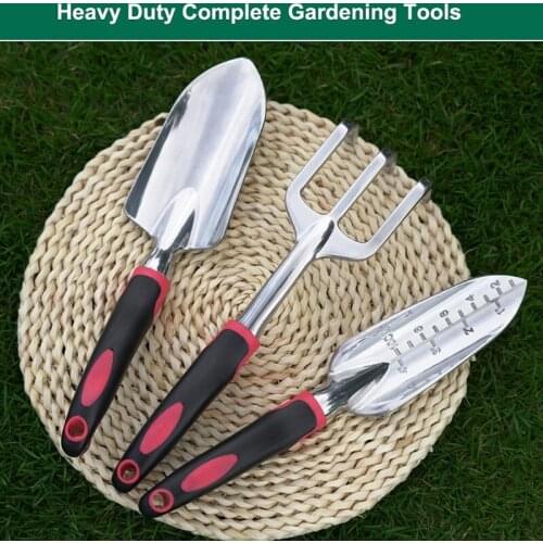 066E Garden Hand Tool Set 3 Pieces Gardening Kit Includes Hand Trowel Transplant Trowel and Cultivator Hand Rake Garden Tool