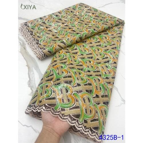 Latest Sequin Lace Fabric African Mesh Net Laces Fabrics with Sequins French Tulle Lace Fabric for Wedding Party APW4325B