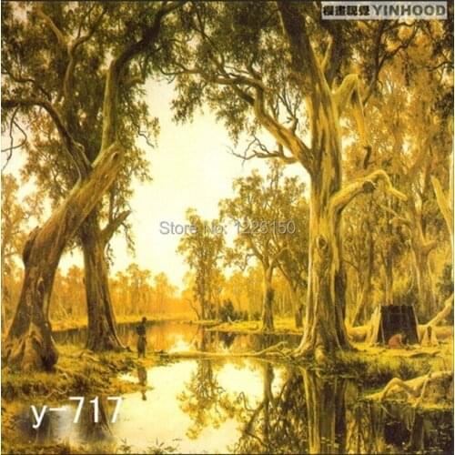 New 10ft x 20ft Factory Custom Made-In-China best photo studio ,Professional Hand Painted Muslin Backdrop Of Natural Trees