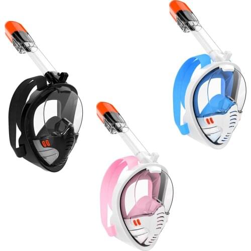New Diving Face Cover Snorkeling 180 Degree Double Breath Mascara Tube Silicone Full Dry Scuba Diving Goggles For Adults