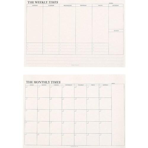 New 1pc 60 Sheets 175*245mm Weekly Planner Agenda Business Day Plan Memo Pad Notepad Office Thick Schedule Memo-Month Plan