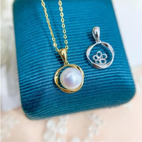 1PCS S925 Sterling Silver Pearl Tray Charm Connector Bail Pendant Clasp DIY Necklace Jewelry Making Accessories