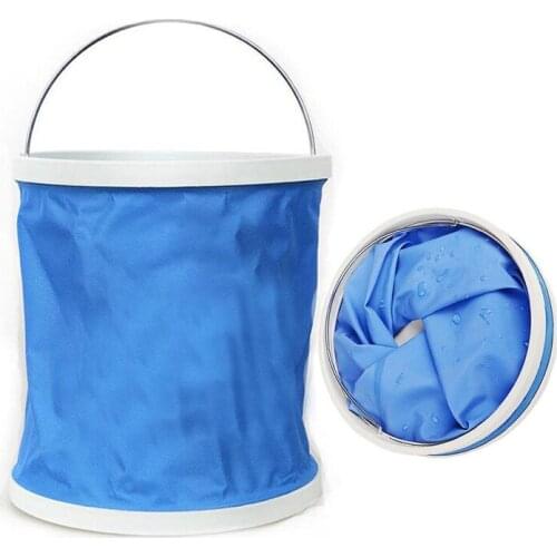 11L Portable Folding Bucket Outdoor Camping Hiking Travelling Fishing Washing Tools Round Waterproof Kitchen Bucket