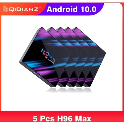 5 PCS H96 MAX Smart TV Box 4K Android 10 10.0 RK3318 BT4.0 Dual Wifi Media Player Google Voice Remote Set-Top Box