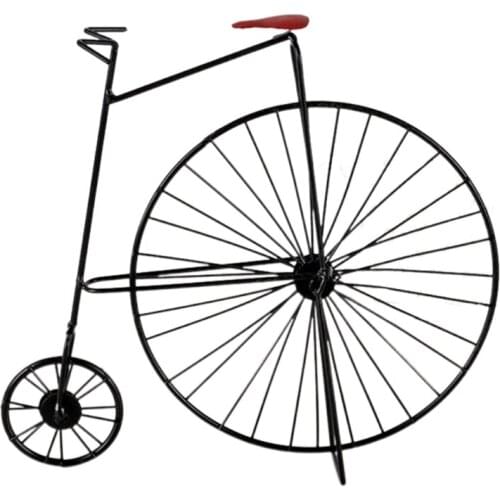 Retro Wrought Iron Bicycle Bike Sculpture Model Art Ornaments Figurines Decor N0PA