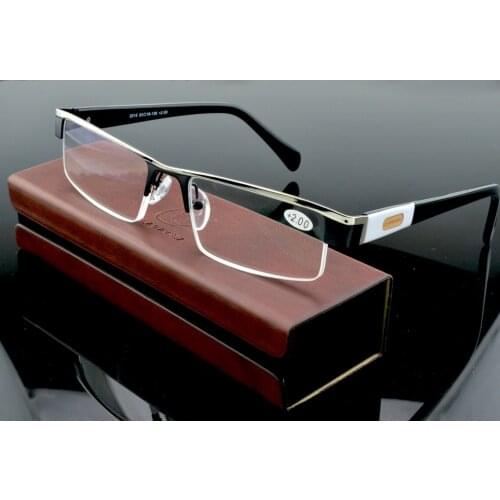 Luxury business Blu Light Blocking Reading Glasses High Quality with PU Case CLARAVIDA America Brand for Gentlemen +0.75~+4.0