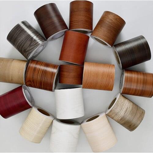 Wood Self Adhesive Window Decal Living Room Floor Border Skirting Contact Paper Waterproof Waist Line Wallpaper Home Improvement