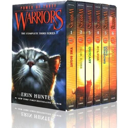8-15 year 6book/set Erin Hunter Warriors Power of Three English picture story books Childrens literature chapter Bridge Book