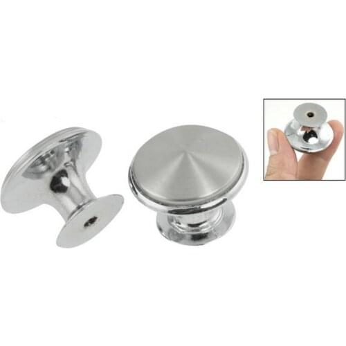Silver Tone Chrome Plated Cabinet Drawer Pull Knob Grip 10 PCS