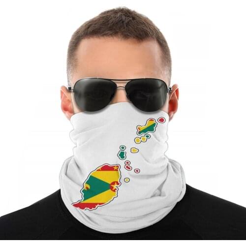 Grenada National Flag Map Of Grenada Scarf Neck Face Mask Fashion Tube Scarf Neck Bandanas Protective Headband Biking Hiking