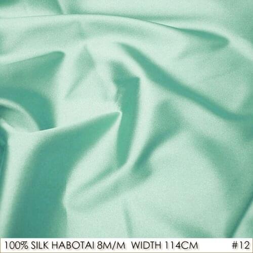 SILK HABOTAI 114cm width 8momme/100% Natural Silk Dress Fabric Lining DIY Patchwork Summer Female T-shirt Fabric NO.12 Turquoise