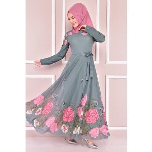 Şifon Elbise Mint KBR21314