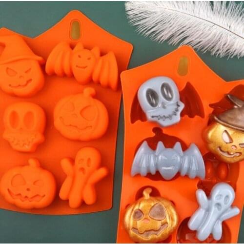 Halloween pumpkin skull Silicone Chocolate Mold Chocolate baking Tools Non-stick Silicone cake mold Jelly and Candy Mold 3D mol
