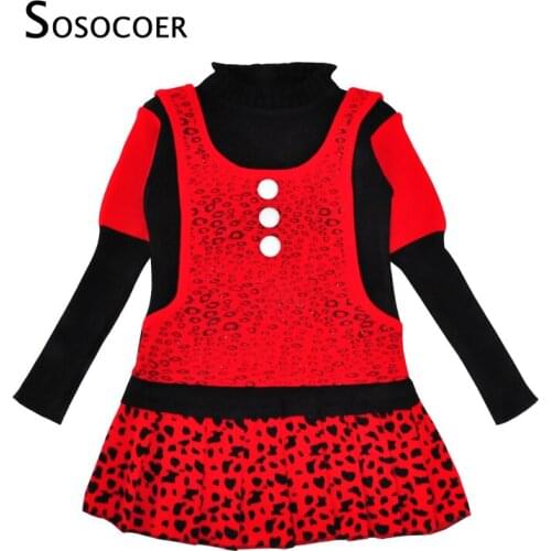 Теплые платья для девочек SOSOCOER China At AliExpress