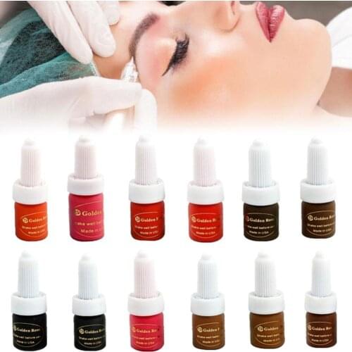 5ml Tattoo Ink Permanent Makeup Micro Pigment Cosmetic Color Eyebrow For Microblading Liner Lip R6U2