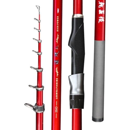 3.6M 4.5m 5.3M Rock Fishing Rod Long Sections Distance Throwing Pole Carbon Fiber Super Hard Telescopic Fishing Canne with Wheel