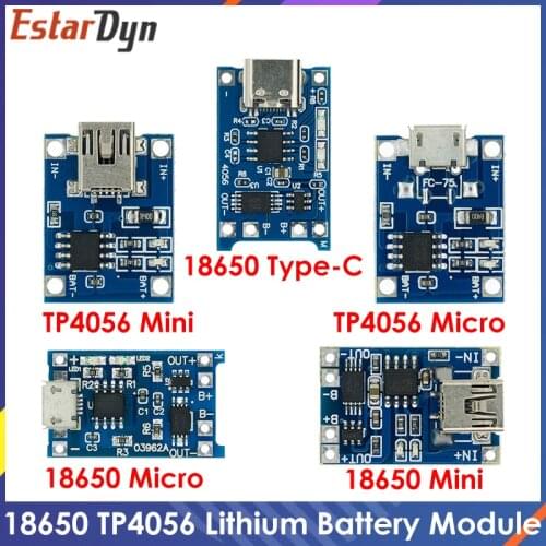 TP4056 +Protection Dual Functions 5V 1A Micro USB 18650 Lithium Battery Charging Board Charger Module