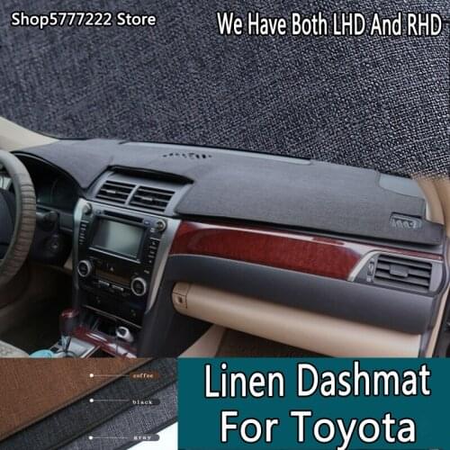 Car styling Linen noslip dashmat dashboard cover for toyota Highlander Kluger Tundra sequoia land cruiser L100 prado C-HR