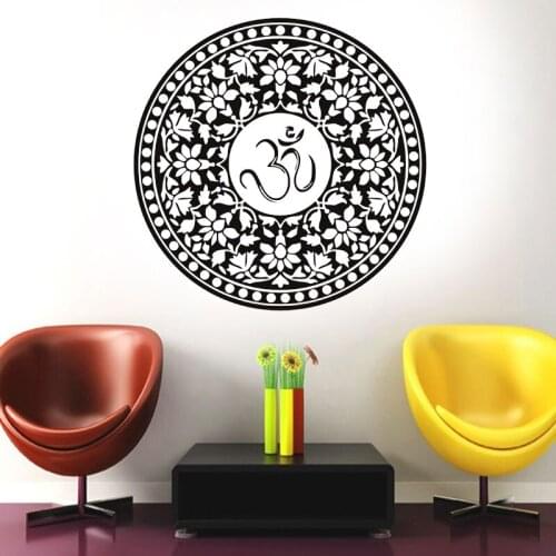 Large big size Om symbol mandala decal hot room decoration waterproof vinyl sticker adhesive wallpaper modern murals 3876