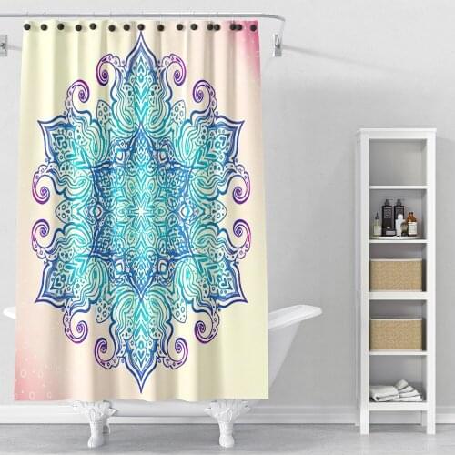 3D Print Eastern Europe Bohemian Style Mandala Pattern Waterproof Shower Curtains Custom Home Decoration Bathroom Toilet