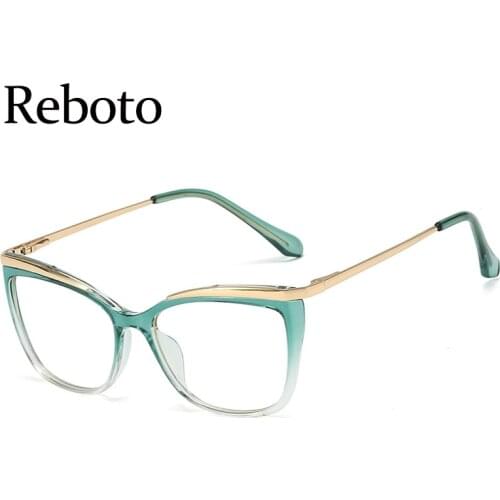 Green Clear Frame Glasses Women Blue Light Transparent Spectacle Eyeglasses Frames Clear Lens Optical Spectacles Ladies