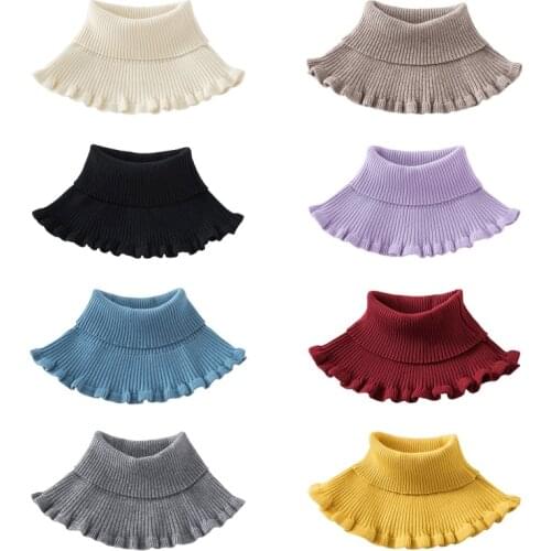 Winter Fake Collar Women Detachable Shirt Collars Turtleneck Dickey Collar Wool Scarf Headscarf For Winter