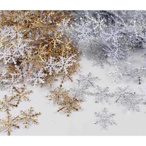200/300pcs snowflake flakes 2cm Christmas decorations wedding party confetti Christmas pendants venue layout bar decoration