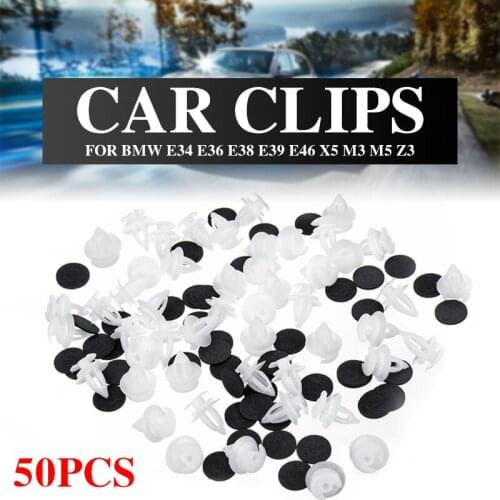 50Pcs 8mm Car Door Trim Panel Clips Rivets Fastener Retainer For BMW E34 E36 E38 E39 E46 X5 M3 M5 Z3