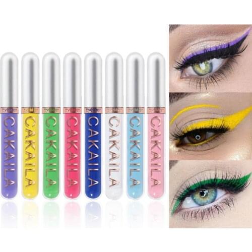 2.5ML 8Pcs CAKAILA Eye Liner Waterproof Multifunctional High Color Rendering Glitter Liquid Eyeliner Pen for Dressing Room