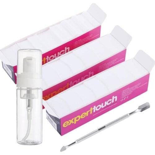 960 pcs Lint Free Nail Wipes Cotton Pads Remover to Soak Off Acrylic Gel Nail Polish with Pumb Bottle Dispenser and 1 Cuticle