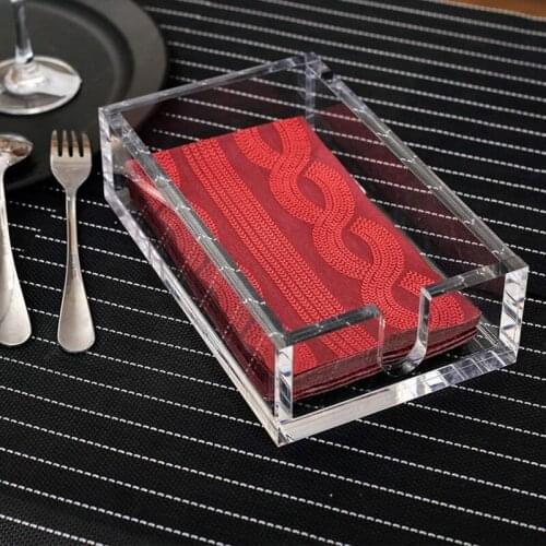 Acrylic Towel Napkin Holder,Clear Bathroom Paper Hand Towels Storage Tray for Kitchen Or Dining Room,8.6X4.7Inch
