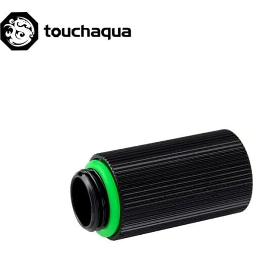 Bitspower Touchaqua G1/4" 30mm Male To Female Extend Fittings,Water Cooler Kit Connector Black ,Silver,TA-F63
