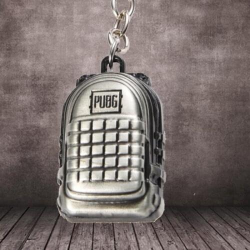 Mini Game Pubgg Level 3 Backpack Keychain Metal Key Chians For Men Car Women Bag Chaveiro Llaveros Jewelry