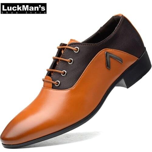 Brand Men Shoes Top Quality Oxfords British Style Men PU Leather Dress Shoes Business Formal Shoes Men Flats Plus Size 38-48